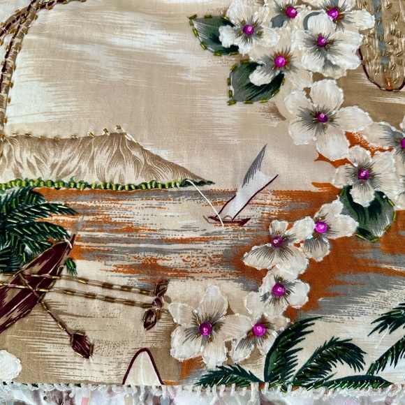 Vintage Baik Baik Honolulu hula purses/bags with bamboo handles Hawaiian Designs - Picture 9 of 14